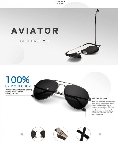 Aviator Aviator Sunglasses for Men Polarized - UV 400 Protection with case - 18 Grey/Without Case - CC186XTAYT6 $14.17