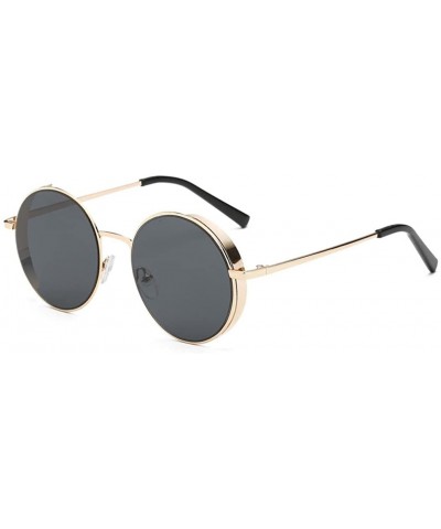 Sport Women Men Fashion Rounded Metal Frame Brand Classic Sunglasses - B - CI180QWYLKQ $18.14