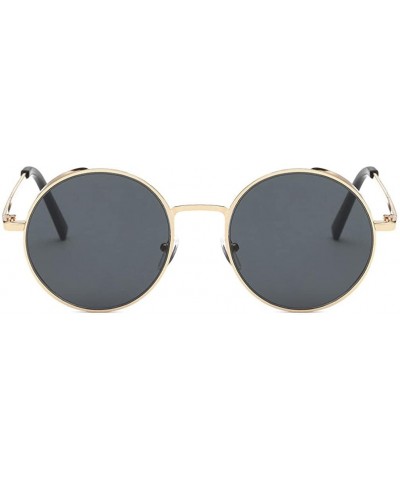 Sport Women Men Fashion Rounded Metal Frame Brand Classic Sunglasses - B - CI180QWYLKQ $9.32