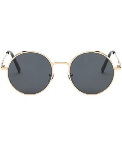 Sport Women Men Fashion Rounded Metal Frame Brand Classic Sunglasses - B - CI180QWYLKQ $9.32