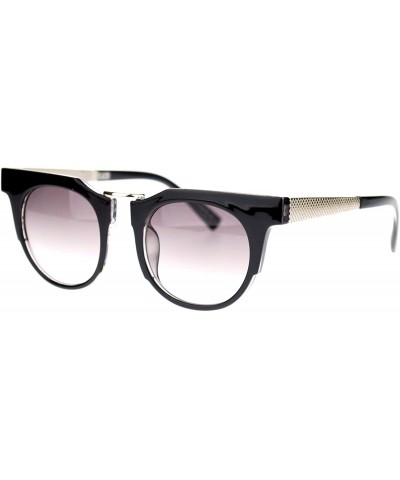 Wayfarer Womens Avant Garde Futuristic Geometric Horn Rim Cat Eye Sunglasses - Black Clear - C411O205LOV $20.75