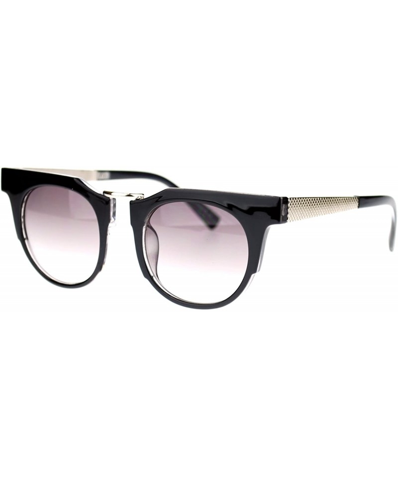 Wayfarer Womens Avant Garde Futuristic Geometric Horn Rim Cat Eye Sunglasses - Black Clear - C411O205LOV $14.22