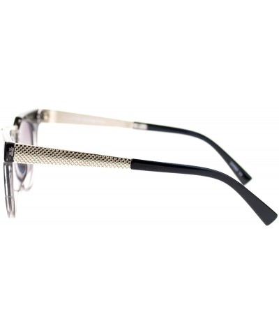Wayfarer Womens Avant Garde Futuristic Geometric Horn Rim Cat Eye Sunglasses - Black Clear - C411O205LOV $14.22