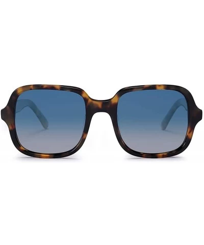 Rimless Vintage Acetate Polarized Oversize Square Sunglasses Designer Elegant Thick Frame For Women Men UV Protection - CT192...