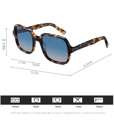 Rimless Vintage Acetate Polarized Oversize Square Sunglasses Designer Elegant Thick Frame For Women Men UV Protection - CT192...