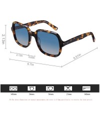 Rimless Vintage Acetate Polarized Oversize Square Sunglasses Designer Elegant Thick Frame For Women Men UV Protection - CT192...