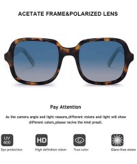 Rimless Vintage Acetate Polarized Oversize Square Sunglasses Designer Elegant Thick Frame For Women Men UV Protection - CT192...