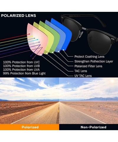 Rimless Vintage Polarized Sunglasses Protection - Yellow Tortoise Frame/ Green Lens - CN18AZMRGOK $19.58