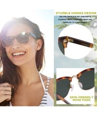 Rimless Vintage Polarized Sunglasses Protection - Yellow Tortoise Frame/ Green Lens - CN18AZMRGOK $19.58