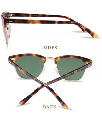 Rimless Vintage Polarized Sunglasses Protection - Yellow Tortoise Frame/ Green Lens - CN18AZMRGOK $19.58