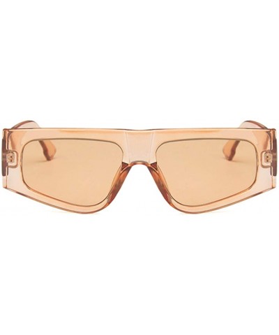 Rectangular Unisex Sunglasses Fashion Bright Black Grey Drive Holiday Rectangle Non-Polarized UV400 - Brown - CH18RKH2905 $9.44