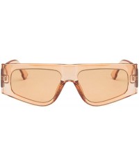 Rectangular Unisex Sunglasses Fashion Bright Black Grey Drive Holiday Rectangle Non-Polarized UV400 - Brown - CH18RKH2905 $9.44
