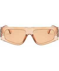 Rectangular Unisex Sunglasses Fashion Bright Black Grey Drive Holiday Rectangle Non-Polarized UV400 - Brown - CH18RKH2905 $9.44