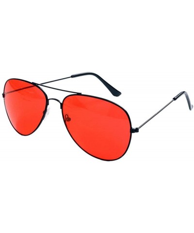 Aviator Men Aviation Sunglasses Women Night Vision Glasses Driving Yellow Blackclearred - Silveryellow - CJ18XE9DO3N $9.50