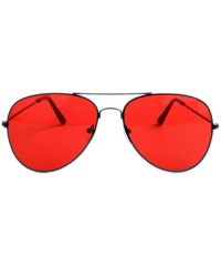 Aviator Men Aviation Sunglasses Women Night Vision Glasses Driving Yellow Blackclearred - Silveryellow - CJ18XE9DO3N $9.50