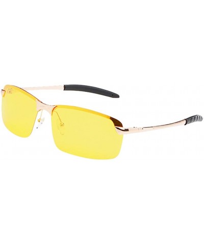 Rimless Women Night Glasses Anti Glare Drivers Polarized UV400 Driver Eyewear - Gold - C718Q2Q9OHK $18.73