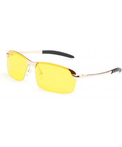 Rimless Women Night Glasses Anti Glare Drivers Polarized UV400 Driver Eyewear - Gold - C718Q2Q9OHK $10.88