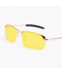 Rimless Women Night Glasses Anti Glare Drivers Polarized UV400 Driver Eyewear - Gold - C718Q2Q9OHK $10.88