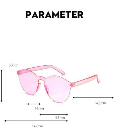 Square Heart Shaped Rimless Sunglasses Transparent Candy Color Frameless Glasses for Women Girls Party Gifts - Hot Pink - C51...