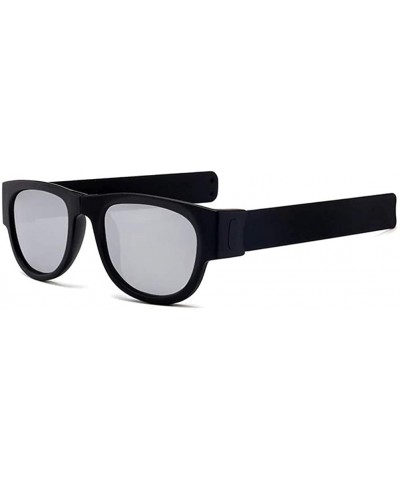 Round Premium Unisex Polarized Fold Frame Sun Glasses Trendy Stylish Sunglasses for Men Women - Black Grey Lens - CS18YLQZQUD...