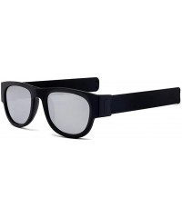 Round Premium Unisex Polarized Fold Frame Sun Glasses Trendy Stylish Sunglasses for Men Women - Black Grey Lens - CS18YLQZQUD...