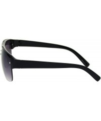 Rimless Minimal Mod Rectangular Half Rim Mens Plastic Designer Sunglasses - Black Smoke - CR18R6IT3AW $18.93