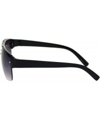 Rimless Minimal Mod Rectangular Half Rim Mens Plastic Designer Sunglasses - Black Smoke - CR18R6IT3AW $19.18