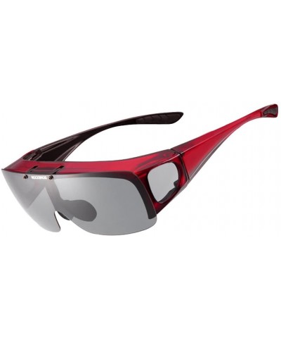 Wrap Polarized Goggles Prescription Sunglasses Protection - Red - C718CZ0G535 $17.59