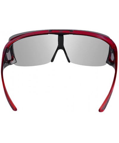 Wrap Polarized Goggles Prescription Sunglasses Protection - Red - C718CZ0G535 $17.59