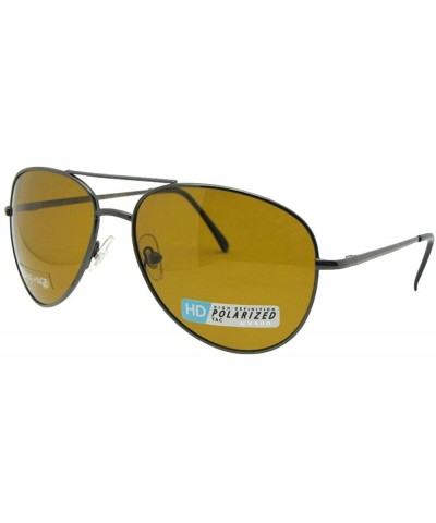 Aviator Full Metal Rim Small Aviator Polarized HD Lens HD4 - Pewter Frame-polarized Hd Lenses - C618D0Z8UUM $14.94