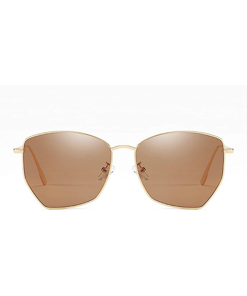 Wayfarer Classic style Sunglasses for Women metal PC UV 400 Protection Sunglasses - Gold Brown - CC18SARTSEA $25.53