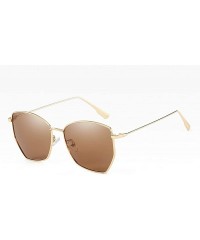 Wayfarer Classic style Sunglasses for Women metal PC UV 400 Protection Sunglasses - Gold Brown - CC18SARTSEA $25.53