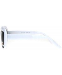 Rectangular Womens Polarized Antiglare Lens Mod Rounded Rectangle Plastic Rim Sunglasses - White Black - CI18IHNAUGG $22.36