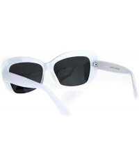 Rectangular Womens Polarized Antiglare Lens Mod Rounded Rectangle Plastic Rim Sunglasses - White Black - CI18IHNAUGG $22.36