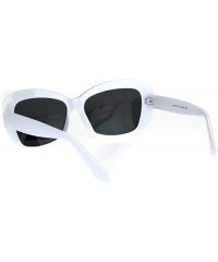 Rectangular Womens Polarized Antiglare Lens Mod Rounded Rectangle Plastic Rim Sunglasses - White Black - CI18IHNAUGG $13.90