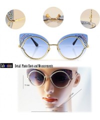 Cat Eye Muse Rhinestone Jeweled Twist Metal Cat-Eye Sunglasses A160 - Black Gr - CA18CU5HMH2 $15.20
