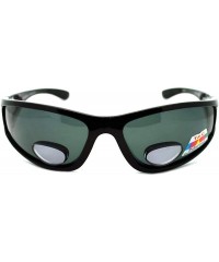 Sport Mens Wrap Around Sport Sunglasses Polarized Plus Bifocal Reading Lens Black - Black - CN11NRFYCOR $9.75