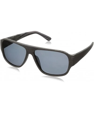 Sport Three Layer Wood HTG1019 C3 Polarized Round Sunglasses - Grey Two Tone Wood - CP11OCMX399 $65.63