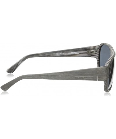 Sport Three Layer Wood HTG1019 C3 Polarized Round Sunglasses - Grey Two Tone Wood - CP11OCMX399 $38.14