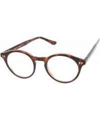 Round Retro Keyhole Nose Bridge Clear Lens P3 Round Glasses 46mm - Dark-tortoise / Clear - CO12N1O3BOH $8.49