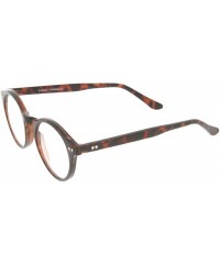 Round Retro Keyhole Nose Bridge Clear Lens P3 Round Glasses 46mm - Dark-tortoise / Clear - CO12N1O3BOH $8.49