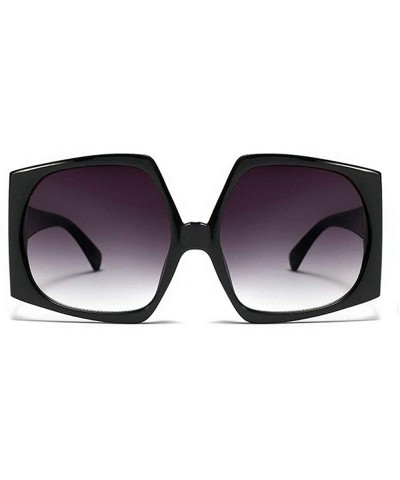 Rectangular Fashion Sunglasses for women Brand Designer Large frame Irregular polygon Mens Goggle UV400 - Black - C018RRNZ9MI...