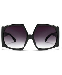 Rectangular Fashion Sunglasses for women Brand Designer Large frame Irregular polygon Mens Goggle UV400 - Black - C018RRNZ9MI...