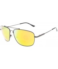 Rectangular Memory Bifocal Sunglasses Bendable Titanium Reading Sunglasses - Gunmetal Frame Orange Mirror - CW18039GXUR $29.43