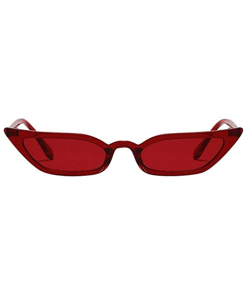 Aviator Women Vintage Cat Eye Sunglasses Retro Small Frame Women Fashion UV Glasses Sunglasses - Red - C7193XEG8HD $9.20