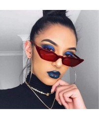 Aviator Women Vintage Cat Eye Sunglasses Retro Small Frame Women Fashion UV Glasses Sunglasses - Red - C7193XEG8HD $9.20