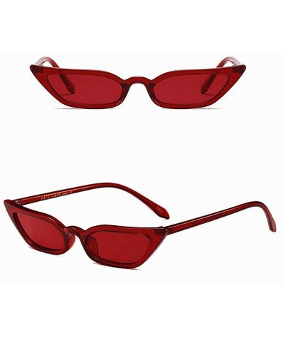 Aviator Women Vintage Cat Eye Sunglasses Retro Small Frame Women Fashion UV Glasses Sunglasses - Red - C7193XEG8HD $9.20