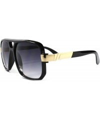 Square Hip Hop Rapper Rich Famous Millionaire Swag Mens Womens Square Sun glasses - Black - CB189REL3XY $12.89