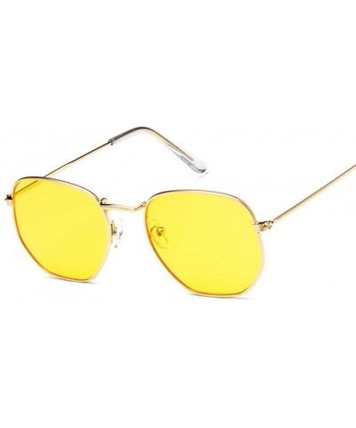 Square Vintage Sunglasses Classic Eyewear - Yellow - C9198O07U4N $23.63