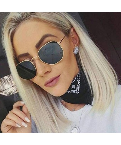 Square Vintage Sunglasses Classic Eyewear - Yellow - C9198O07U4N $23.63
